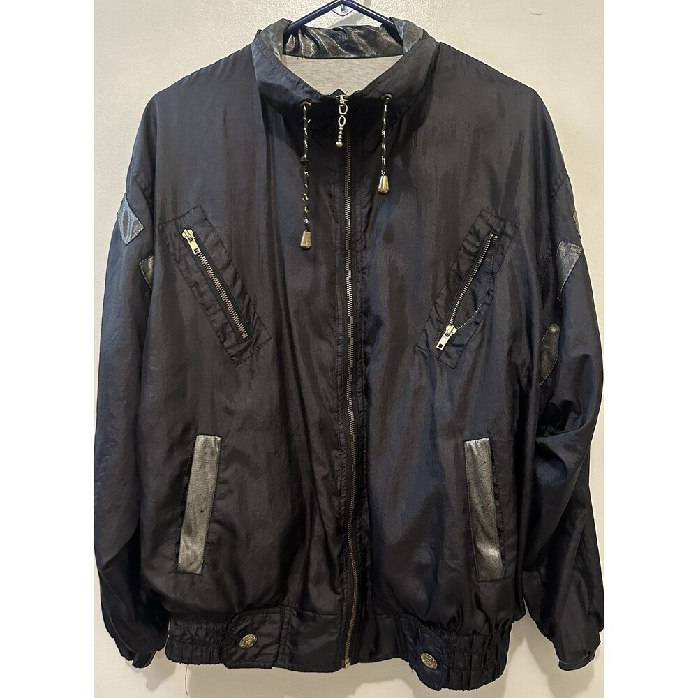 Active Elements Men Bomber Jacket Vintage Y2K Streetwear Size Large Retro